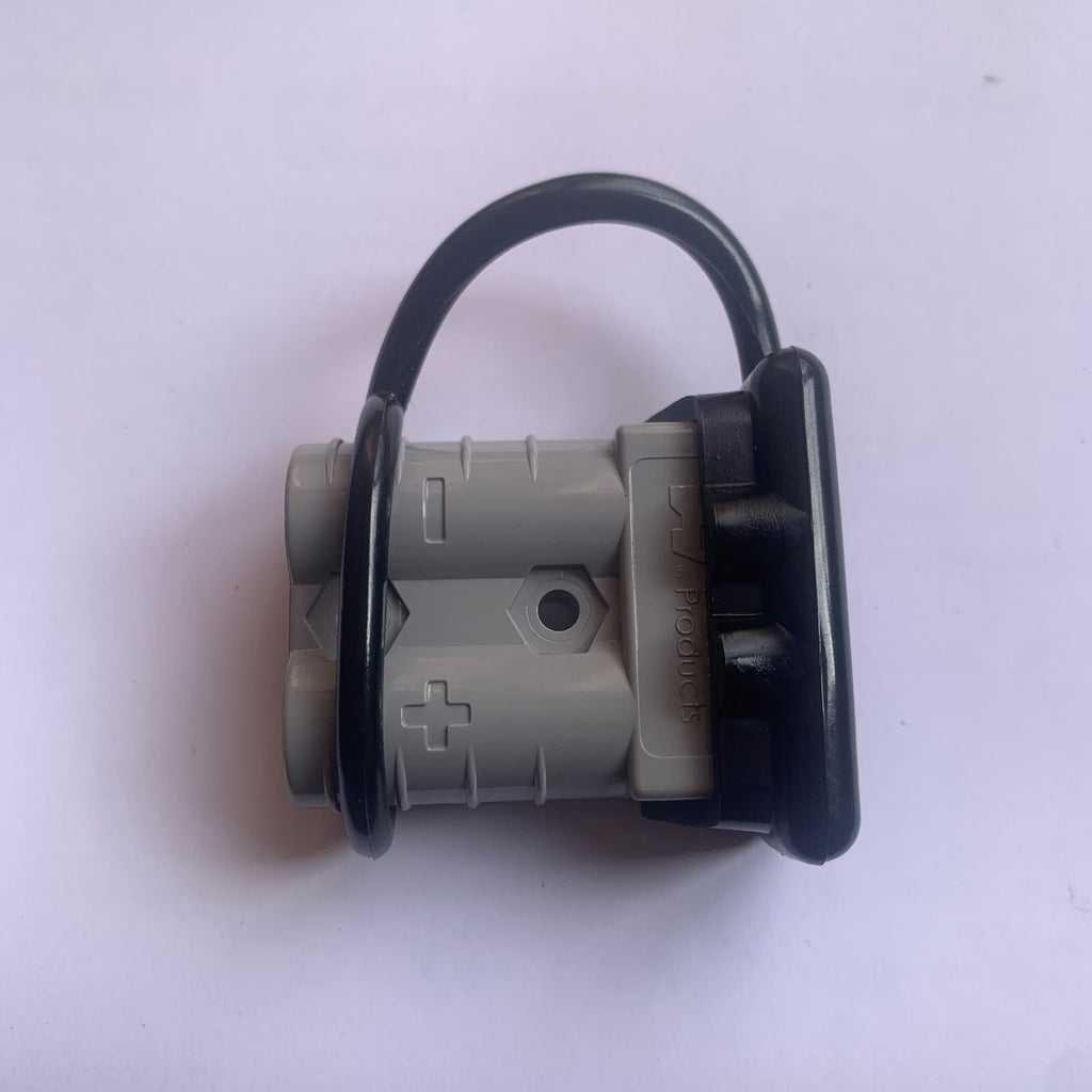 Picture of a 50A connector with black cover fitted to it